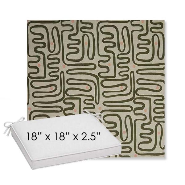 Picture of Nema Sagebrush | Sunbrella® 18" x 18" x 2.5" Outdoor Dining Cushion