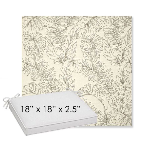 Picture of Palma Whitesand | Sunbrella® 18" x 18" x 2.5" Outdoor Dining Cushion