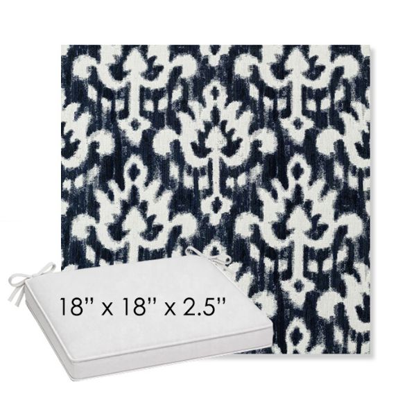 Picture of Patra Indigo | Sunbrella® 18" x 18" x 2.5" Outdoor Dining Cushion