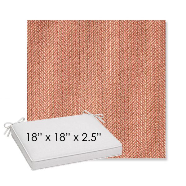Picture of Posh Coral | Sunbrella® 18" x 18" x 2.5" Outdoor Dining Cushion