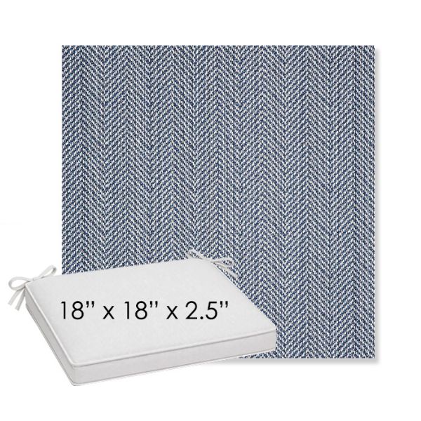 Picture of Posh Sapphire | Sunbrella® 18" x 18" x 2.5" Outdoor Dining Cushion