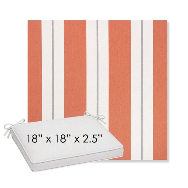 Picture of Relate Persimmon | Sunbrella® 18" x 18" x 2.5" Outdoor Dining Cushion