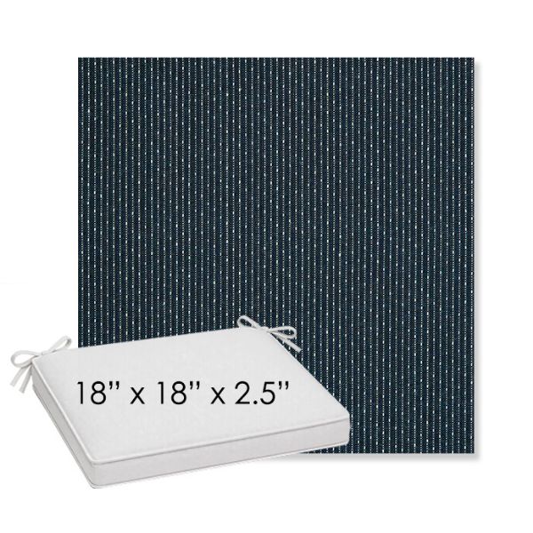 Picture of Solo Indigo | Sunbrella® 18" x 18" x 2.5" Outdoor Dining Cushion