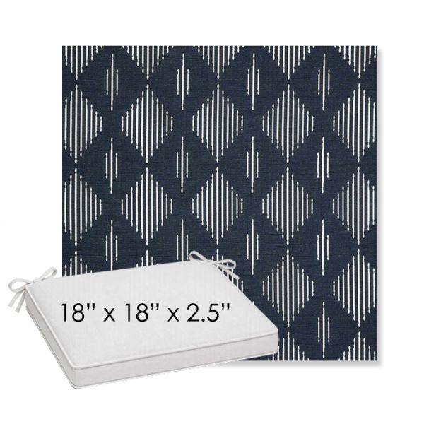 Picture of Spinner Diamond Midnight | Sunbrella® 18" x 18" x 2.5" Outdoor Dining Cushion