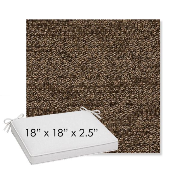 Picture of Tundra Bark | Sunbrella® 18" x 18" x 2.5" Outdoor Dining Cushion