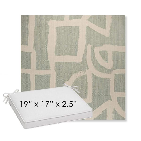 Picture of Brushstroke Duckegg | Sunbrella® 19" x 17" x 3" Outdoor Dining Cushion