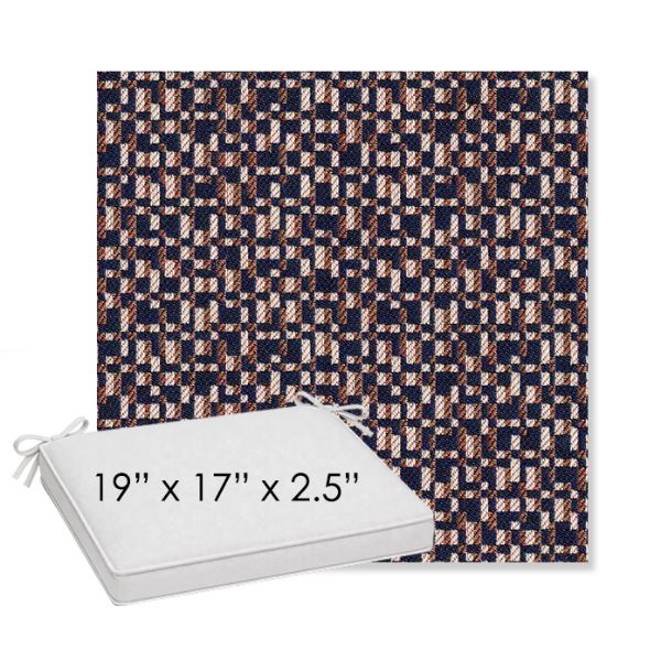 Picture of Carat Azurite | Sunbrella® 19" x 17" x 3" Outdoor Dining Cushion