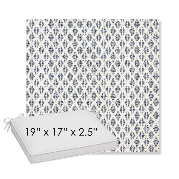 Picture of Detail Denim | Sunbrella® 19" x 17" x 3" Outdoor Dining Cushion