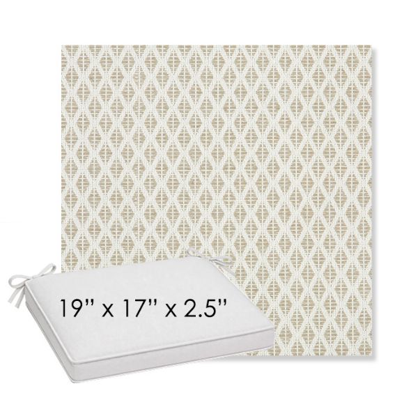 Picture of Detail Linen | Sunbrella® 19" x 17" x 3" Outdoor Dining Cushion