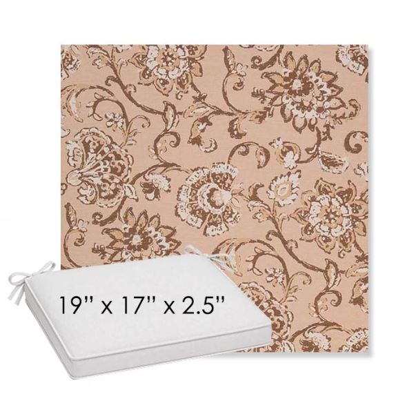 Picture of Martha Floral Dogwood | Sunbrella® 19" x 17" x 3" Outdoor Dining Cushion