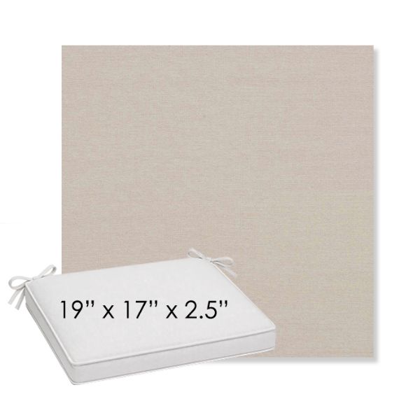 Picture of Natte Linen Chalk | Sunbrella® 19" x 17" x 3" Outdoor Dining Cushion