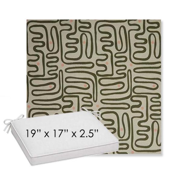 Picture of Nema Sagebrush | Sunbrella® 19" x 17" x 3" Outdoor Dining Cushion