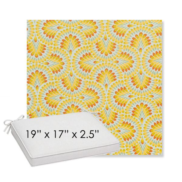 Picture of Plume Tropics | Sunbrella® 19" x 17" x 3" Outdoor Dining Cushion