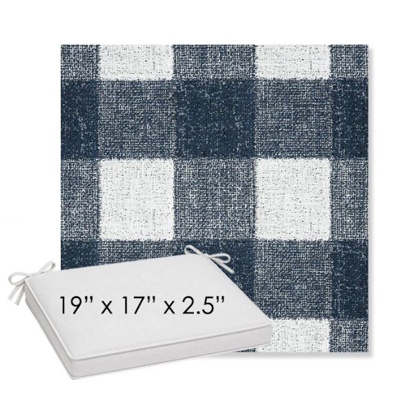 Picture of Preso Indigo | Sunbrella® 19" x 17" x 3" Outdoor Dining Cushion
