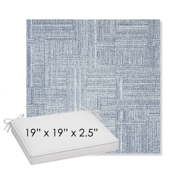 Picture of Boro Indigo | Sunbrella® 19" x 19" x 3" Outdoor Dining Cushion