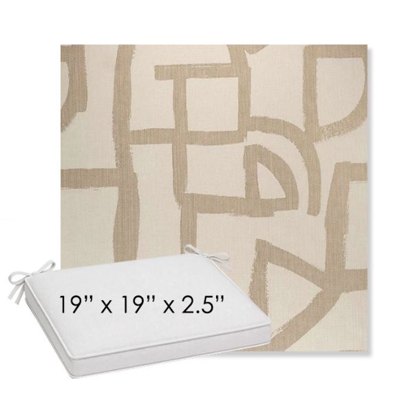 Picture of Brushstroke Stucco | Sunbrella® 19" x 19" x 3" Outdoor Dining Cushion