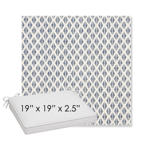 Picture of Detail Denim | Sunbrella® 19" x 19" x 3" Outdoor Dining Cushion