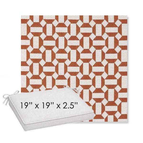Picture of Hoopla Tobiko | Sunbrella® 19" x 19" x 3" Outdoor Dining Cushion