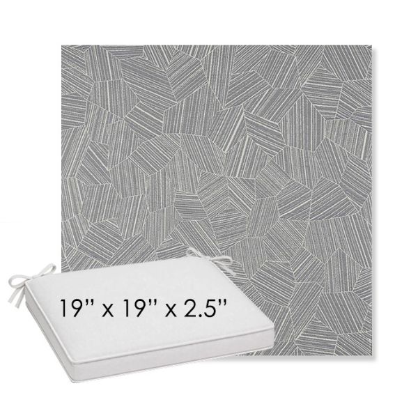 Picture of Leaf Structure Slate | Sunbrella® 19" x 19" x 3" Outdoor Dining Cushion