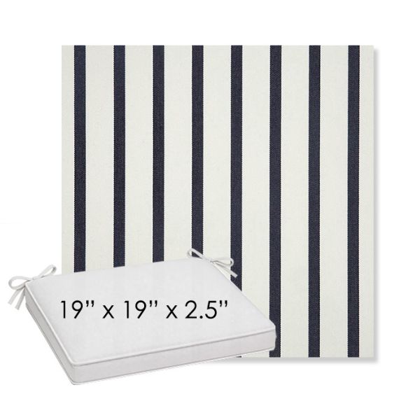 Picture of Lido Indigo | Sunbrella® 19" x 19" x 3" Outdoor Dining Cushion