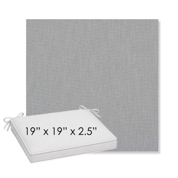 Picture of Natte Grey Chine | Sunbrella® 19" x 19" x 3" Outdoor Dining Cushion