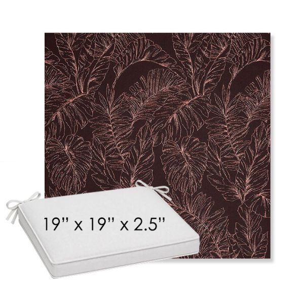 Picture of Palma Sangria | Sunbrella® 19" x 19" x 3" Outdoor Dining Cushion