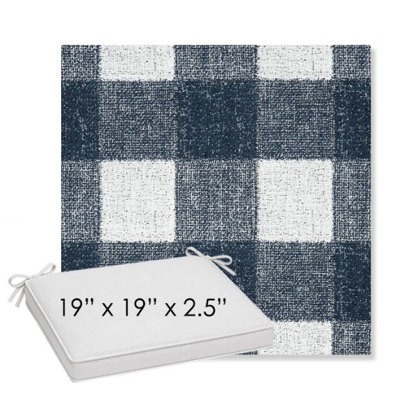 Picture of Preso Indigo | Sunbrella® 19" x 19" x 3" Outdoor Dining Cushion
