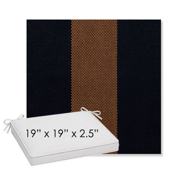 Picture of Rothko Bourbon Blue | Sunbrella® 19" x 19" x 3" Outdoor Dining Cushion