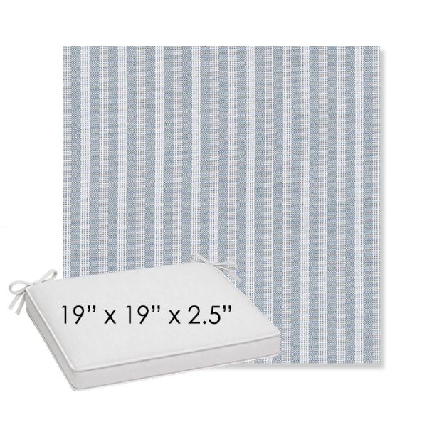 Picture of Tap Chambray | Sunbrella® 19" x 19" x 3" Outdoor Dining Cushion