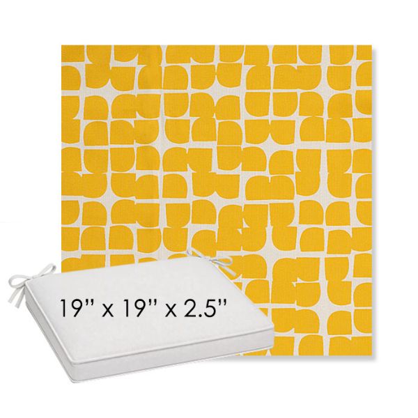 Picture of Toggle Lemon Drop | Sunbrella® 19" x 19" x 3" Outdoor Dining Cushion