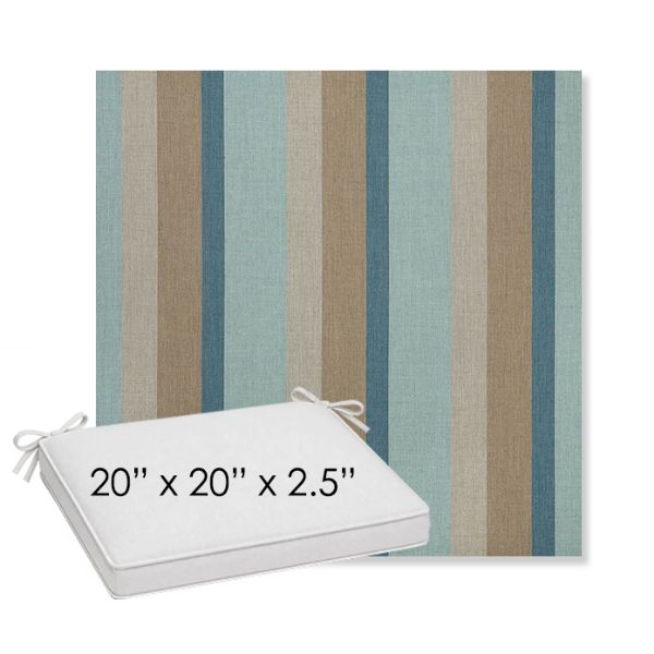 Picture of Gateway Mist | Sunbrella® 20" x 20" x 3" Outdoor Dining Cushion