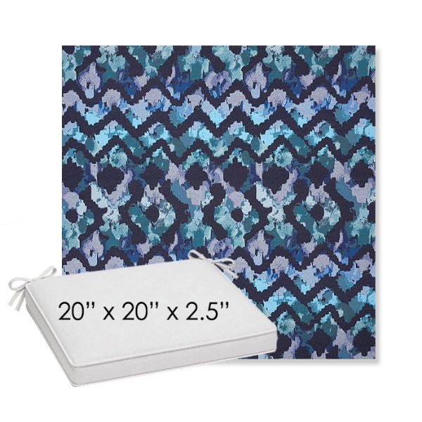 Picture of Inga Waterscape | Sunbrella® 20" x 20" x 3" Outdoor Dining Cushion