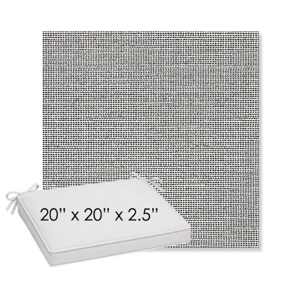 Picture of Kudos Newsprint | Sunbrella® 20" x 20" x 3" Outdoor Dining Cushion