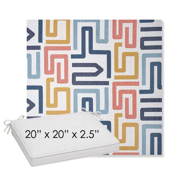Picture of Labyrinth Fiesta | Sunbrella® 20" x 20" x 3" Outdoor Dining Cushion