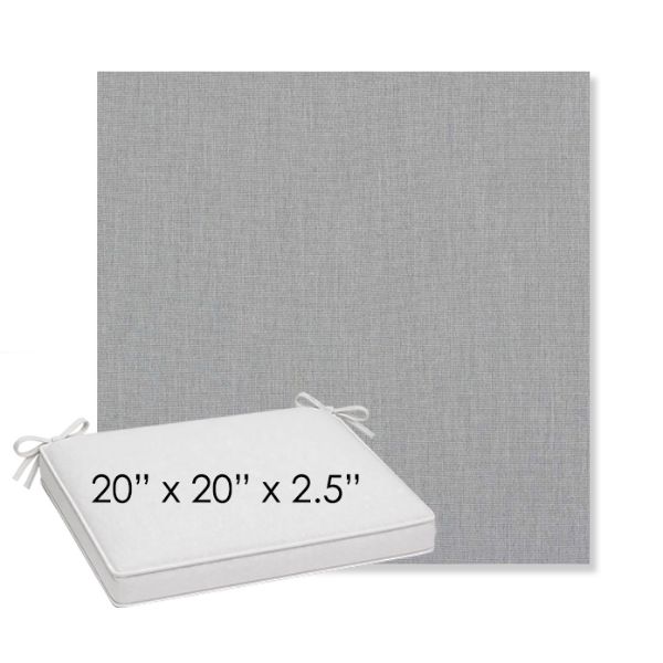 Picture of Natte Grey Chine | Sunbrella® 20" x 20" x 3" Outdoor Dining Cushion