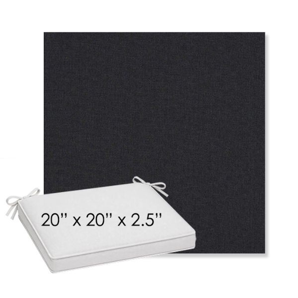 Picture of Natte Sooty | Sunbrella® 20" x 20" x 3" Outdoor Dining Cushion