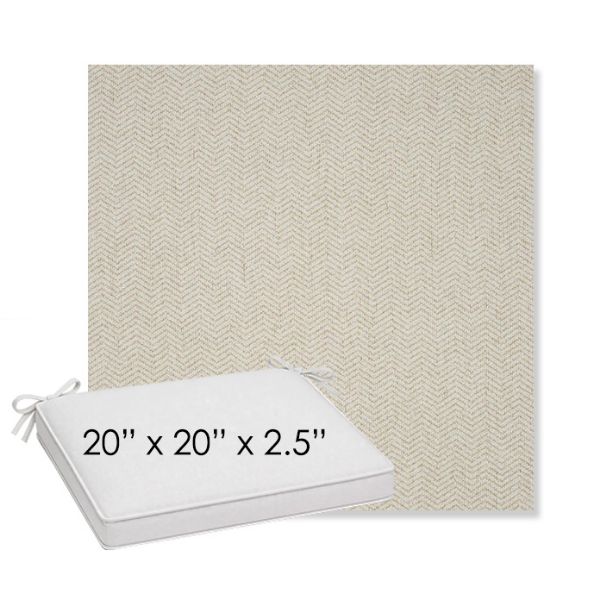 Picture of Odette Alabaster | Sunbrella® 20" x 20" x 3" Outdoor Dining Cushion