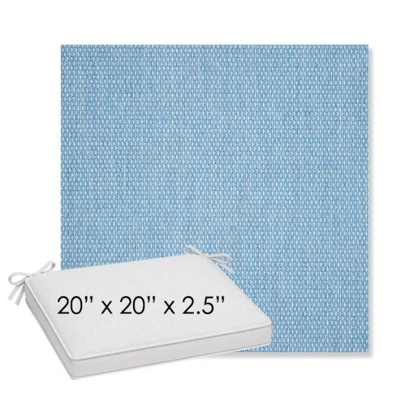 Picture of Pique Sky | Sunbrella® 20" x 20" x 3" Outdoor Dining Cushion