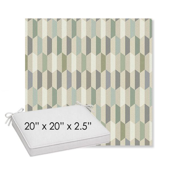 Picture of Precise Spring | Sunbrella® 20" x 20" x 3" Outdoor Dining Cushion