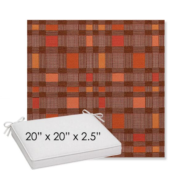 Picture of Rubix Spicy Melon | Sunbrella® 20" x 20" x 3" Outdoor Dining Cushion