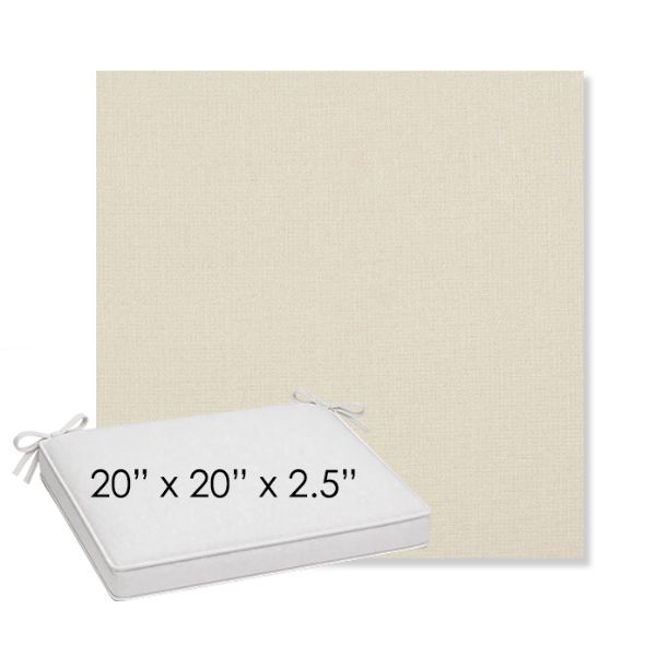 Picture of Savane White | Sunbrella® 20" x 20" x 3" Outdoor Dining Cushion